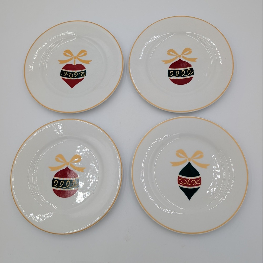 Gibson Housewares Ornaments Riviera Van Beers Dessert Plates Set of 4 7.5in